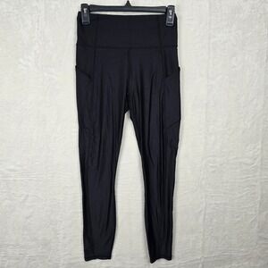 Fabletics High‎ Waisted Pocket Iridescent Luxe Legging 7/8 Size Small Black